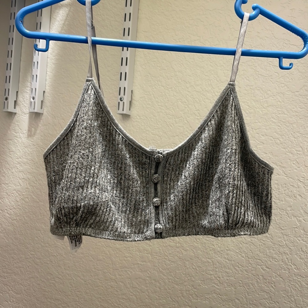 GRAY CROPPED TANK TOP
